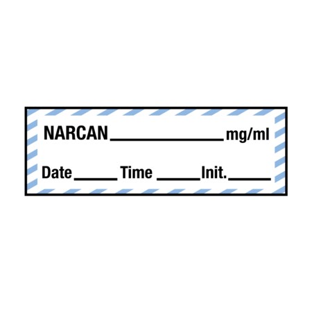 Nevs Tape, Narcan 1/2 x 500 White w/Blue stripes & Black, PK6 SANT-203